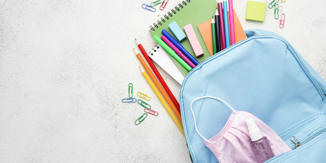 flat-lay-of-school-essentials-with-backpack